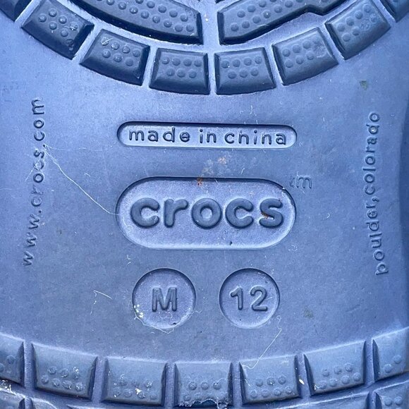 Crocs Men’s Navy EVA With Strap Slip-On Clogs Size 12 - Picture 6 of 8